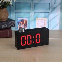 Modern Digital LED Desk Table Bedoom Alarm Clock Timer USB/A