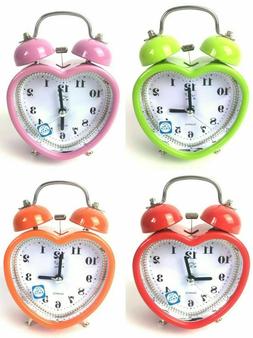 Modern Heart Round Shape Mute Alarm Clock Bedside Desktop Ta