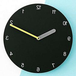 Stephanie Imports Modern Minimalist Black & Yellow Wall Cloc