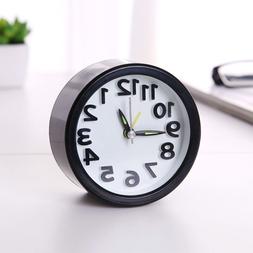 Modern Round Simple Table Bedside Blue Alarm Clock Sweep Han
