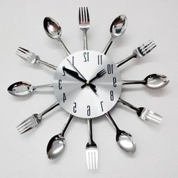 Modern Design Silver Cutlery Kitchen Utensil Clock Spoon For