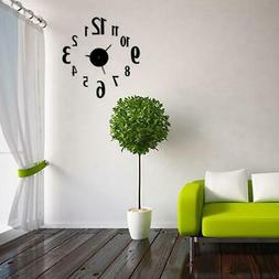 Frameless Diy Large 3d Non Ticking Clock For Living Room