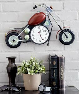 Motorcycle Clock Den Man Cave Bar Office Wall Art