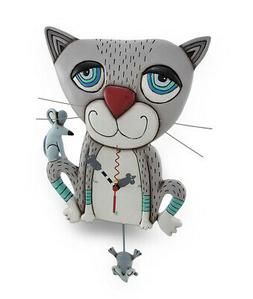 Scratch & Dent Allen Designs Mouser Whimsical Gray Cat Pendu