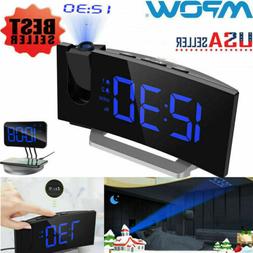 Mpow 5'' LED Curved Projection Alarm Clock FM Radio 12/24 Ho