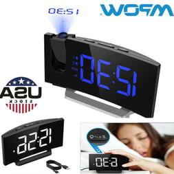 Mpow LED Snooze Alarm Clock Dimmer Sleep Timer Projector FM 