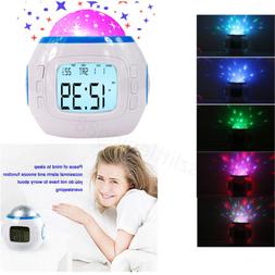 Multifunction Digital LCD Alarm Clock LED Projection Tempera