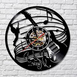 Music Decor Vinyl Record Wall Clock modern Birthday gift ide