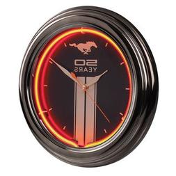 1964-2014 Mustang 50th Anniversary Black & Silver Clock - Or