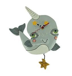 Allen Designs Narly Narwhal Pendulum Wall Clock