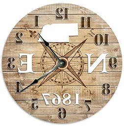 Sugar Vine Art Nebraska Clock Established in 1867 Decorative