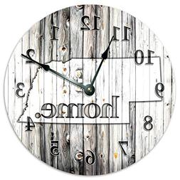 NEBRASKA STATE HOME CLOCK Black and White Rustic Clock - Lar