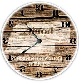 Sugar Vine Art 12" Nebraska State Homeland Clock - Large 12 