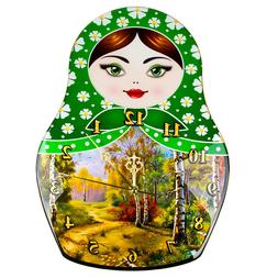 Nesting Doll Shaped Wall Clock for Living Room Home Office D