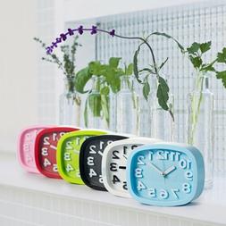 New Candy Color Alarm Clock Battery Silent Home Desk Table S