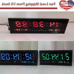 New Digital Large Big Digits LED Wall Desk Clock With Calend