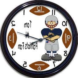 New England Patriots Personalized Wall Clock NFL Football Bo