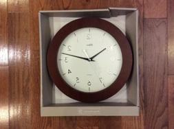 New in Box Home Trends Waltham Wood Clock Walnut Finish 11 x