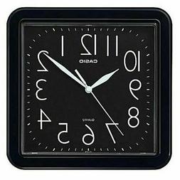 NEW CASIO RESIN BLACK WALL CLOCK IQ-02S-1D EASY TO READ WHIT