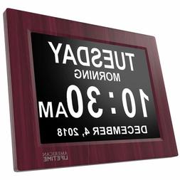 Digital Clock 8" Large Display Easy Read Vision Day Date Tim