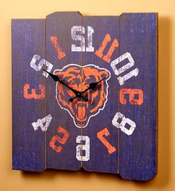 NFL Battery Operated Wooden Antique Look 16 Inch Wall Clock 