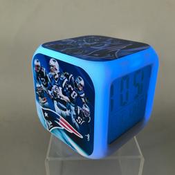 New England Patriots NFL LED Digital Alarm Clock Watch Lamp 