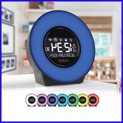  La Crosse 7 Color Mood Light LCD Alarm Clock with Nature So