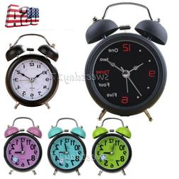 No Ticking Silent Analog Alarm Clock Super Loud Black Backli