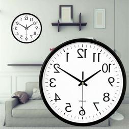Non Ticking Wall Clock 10" Round Silent Quartz Battery Opera