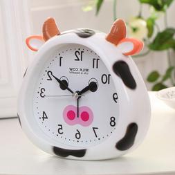 Novelty Cute Milk Cow Alarm Clock for Kids Silent Sweep Home