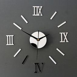 Numerals Frameless Large Acrylic Mirror 3D DIY Wall Clock Ho