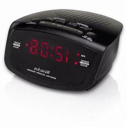 Westclox NYL80209 LED .6" Alarm Clock Radio Red w/Snooze