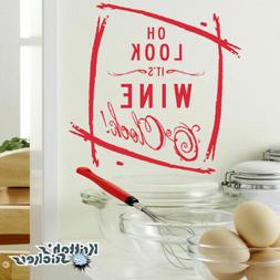 Oh Look It's Wine O'Clock Vinyl Wall Decal Quote home art de