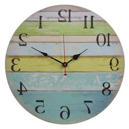 Old Oak Large Decorative Wall Clock Silent Non-Ticking Batte