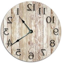 Sugar Vine Art 10.5" OLD WOOD BOARDS CLOCK - FARMHOUSE CLOCK
