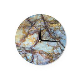 Kess InHouse Kess Original Opalized Marble Blue Brown Wall C