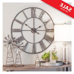Oversized Wall Clock 30-inch Large Metal Indoor Home Decor A