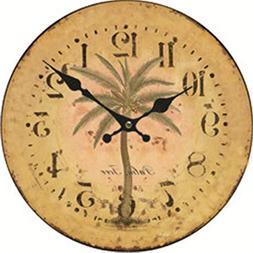 Moonluna Palm Tree Rustic Wooden Wall Clock for Grandpa Gran