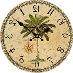 Moonluna Palm Tree Large Wall Clock for Kitchen Bedroom Livi