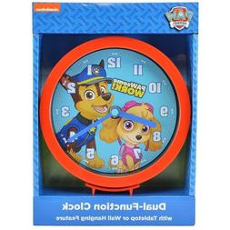 PAW PATROL Clock  6 Inches Dual Function Tabletop Or Wall Ha