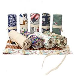 Pencil Bags Canvas Cases Handmade Pouch 48 36 72 Holes Roll 
