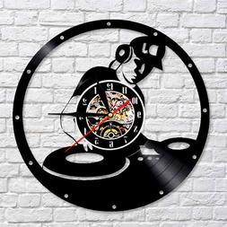 Personalized Art Vinyl Record Wall Clock modern Dj Custom gi