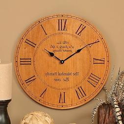 Personalized Laser Engraveable Cherry Wall Clock, 12" - Wedd