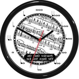Personalized Music Notes Wall Clock Black & Whit Musician Pi