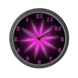 CafePress - Pink Neon Star - Unique Decorative 10" Wall Cloc