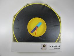 Ikea Pladdra Round Wall Clock Yellow Black Plastic Large Fac
