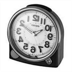 Seiko ' Bedside Alarm' Plastic Clock, Color:Black 