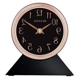 Bulova B5404 Port Jeff Clock, Aged Copper Finish, Black Base