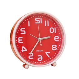 Portable Small Clock Non-ticking Table Desk Alarm Clock for 
