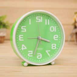 Portable Small Clock Non-ticking Table Desk Alarm Clock for 